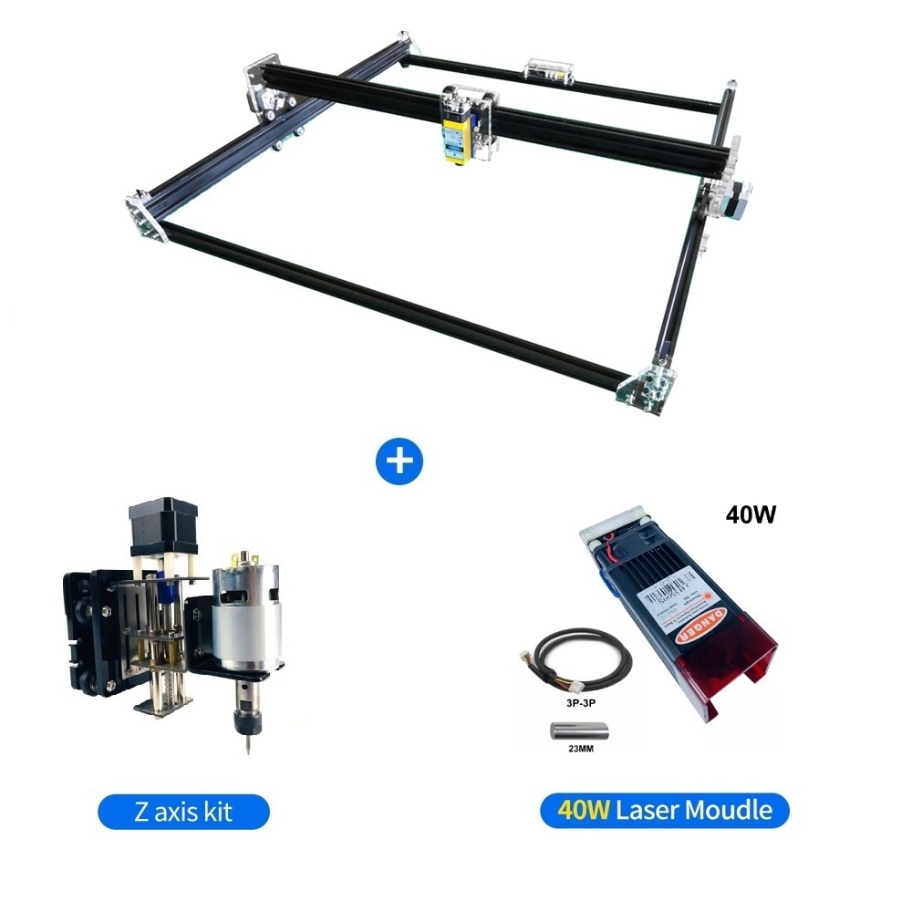 DIY CNC Router Laser Cutter With 40w/80w Laser Engraving Machine  For Plywood and Cardboard Cutting