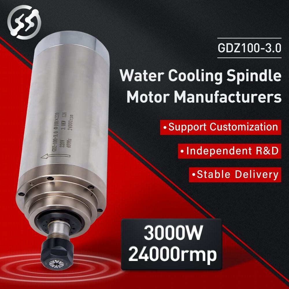 3kw CNC Router Spindle Motor GDZ-100-3 220V 380V Machine Tool Spindle ER20 400Hz 24000rpm AC Spindle motor