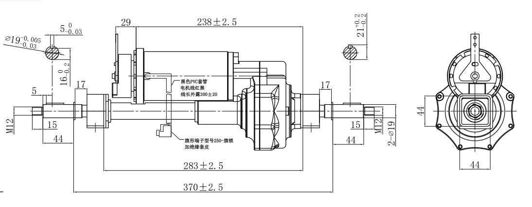 250w 350w 24v DC motor transaxle motor Rear Axle Differential for Go Kart Buggy Trike Atv Assembly