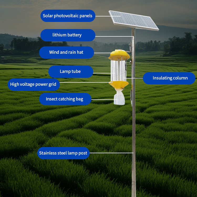 Insect control mosquito lamp solar insecticidal lamp for farm mosquito zapper on solar energy outside the door killing