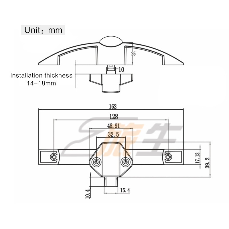 Caravan Parts Curved press furniture lock wall cabinet chrome plated wardrobe locker cabinet door handle lock RV cabinet lock