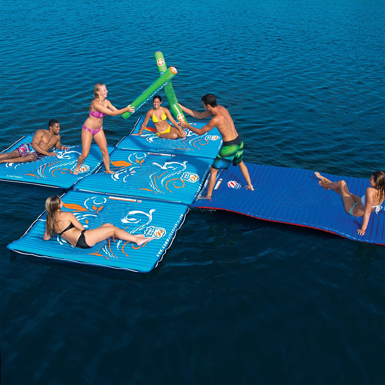 Custom Inflatable Water Lounge Tropical Tahiti Floating Lounge Inflatable Island Floating Lounge Platform Towable banana boat