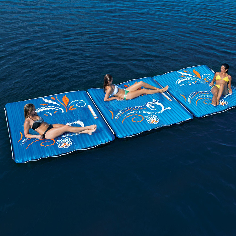 Custom Inflatable Water Lounge Tropical Tahiti Floating Lounge Inflatable Island Floating Lounge Platform Towable banana boat