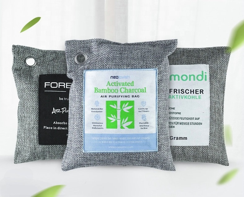 Customized 50g 75g 100g 200g 500g Air Freshener Bag Deodorizer Air Purifying Bamboo Charcoal Bag