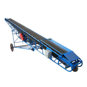 Gold supplier firewood inclined adjustable speed belt conveyor with hopper