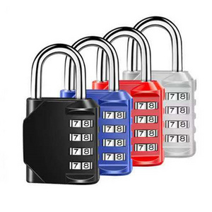 Red/black/blue/silver luggage gym lock 4 digit combination padlock