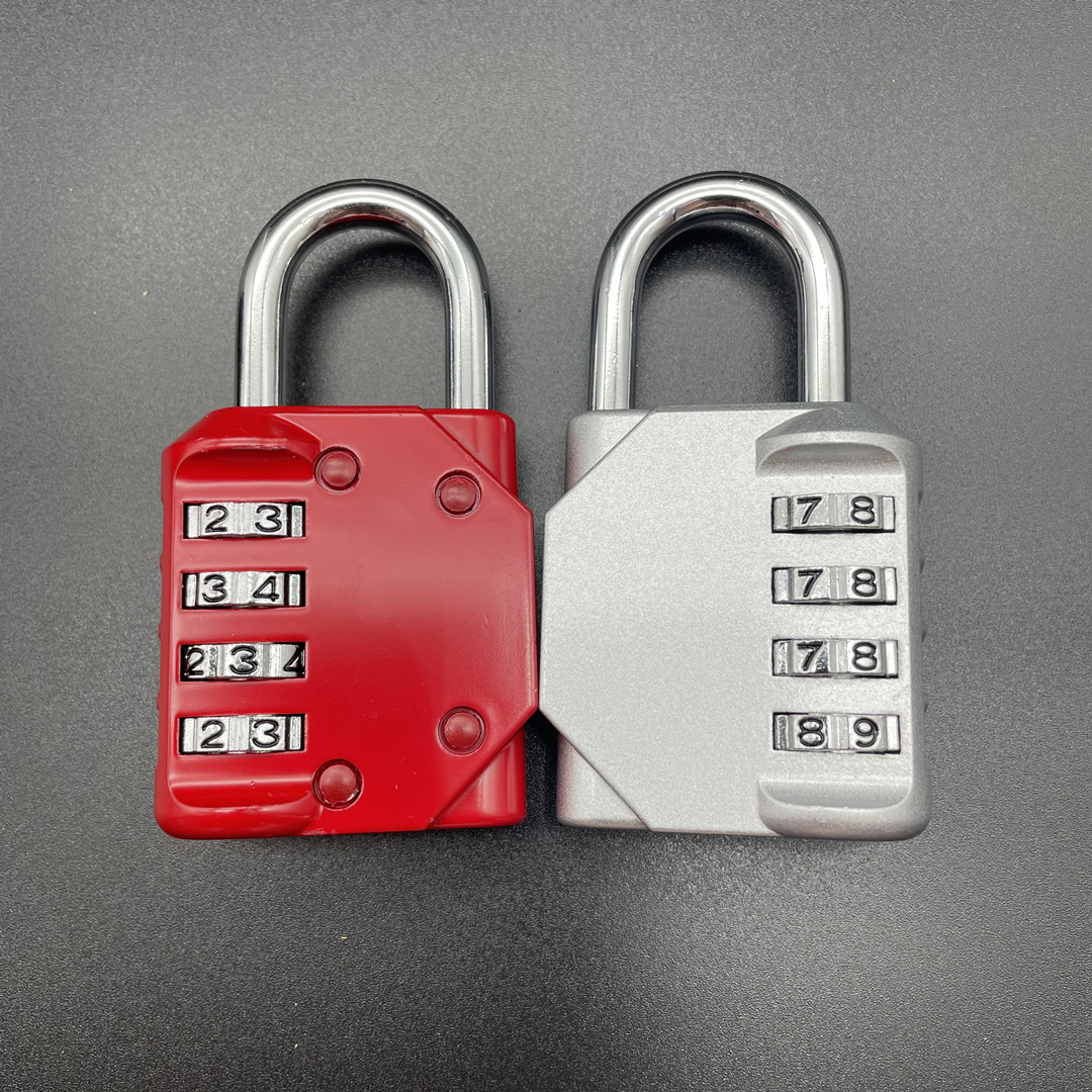 Red/black/blue/silver luggage gym lock 4 digit combination padlock