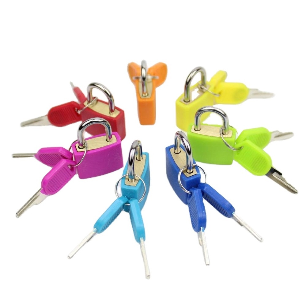 Color plastic coated brass padlock 20mm 25mm 30mm 40mm beautiful small cute luggage bag locks