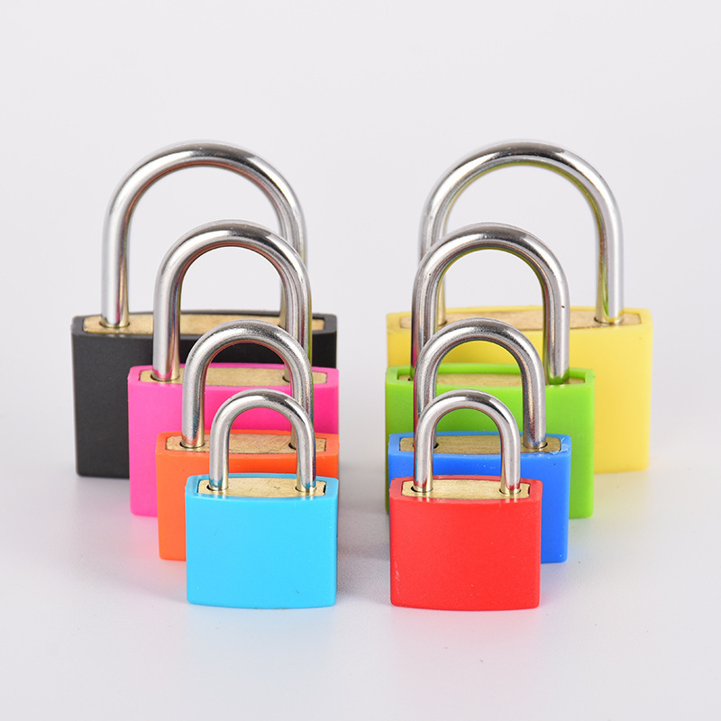 Color plastic coated brass padlock 20mm 25mm 30mm 40mm beautiful small cute luggage bag locks