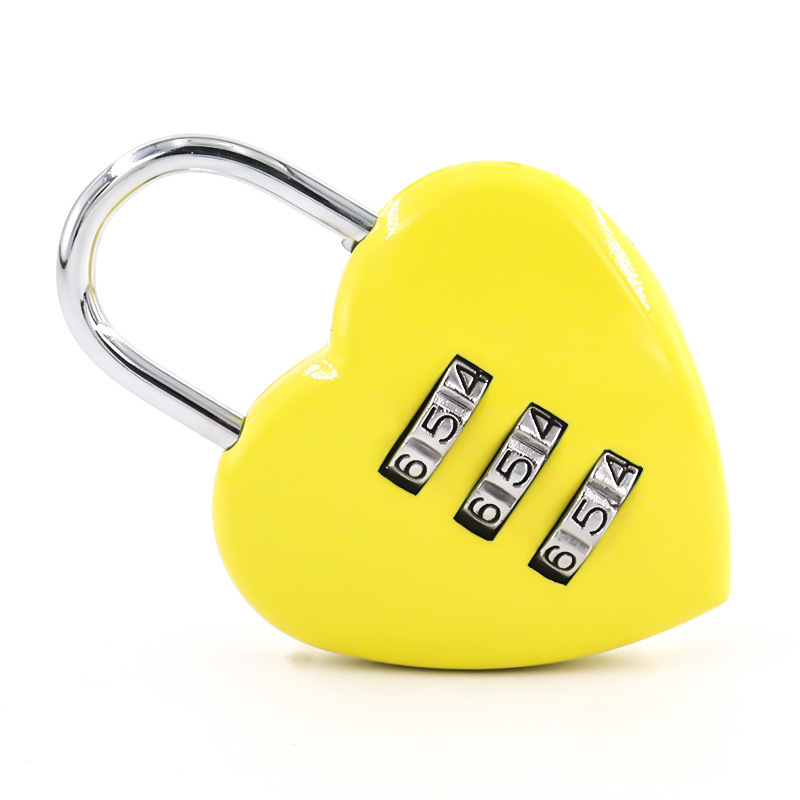 The best lock industry brand in China safety combination padlock luggage handbag heart shape lock