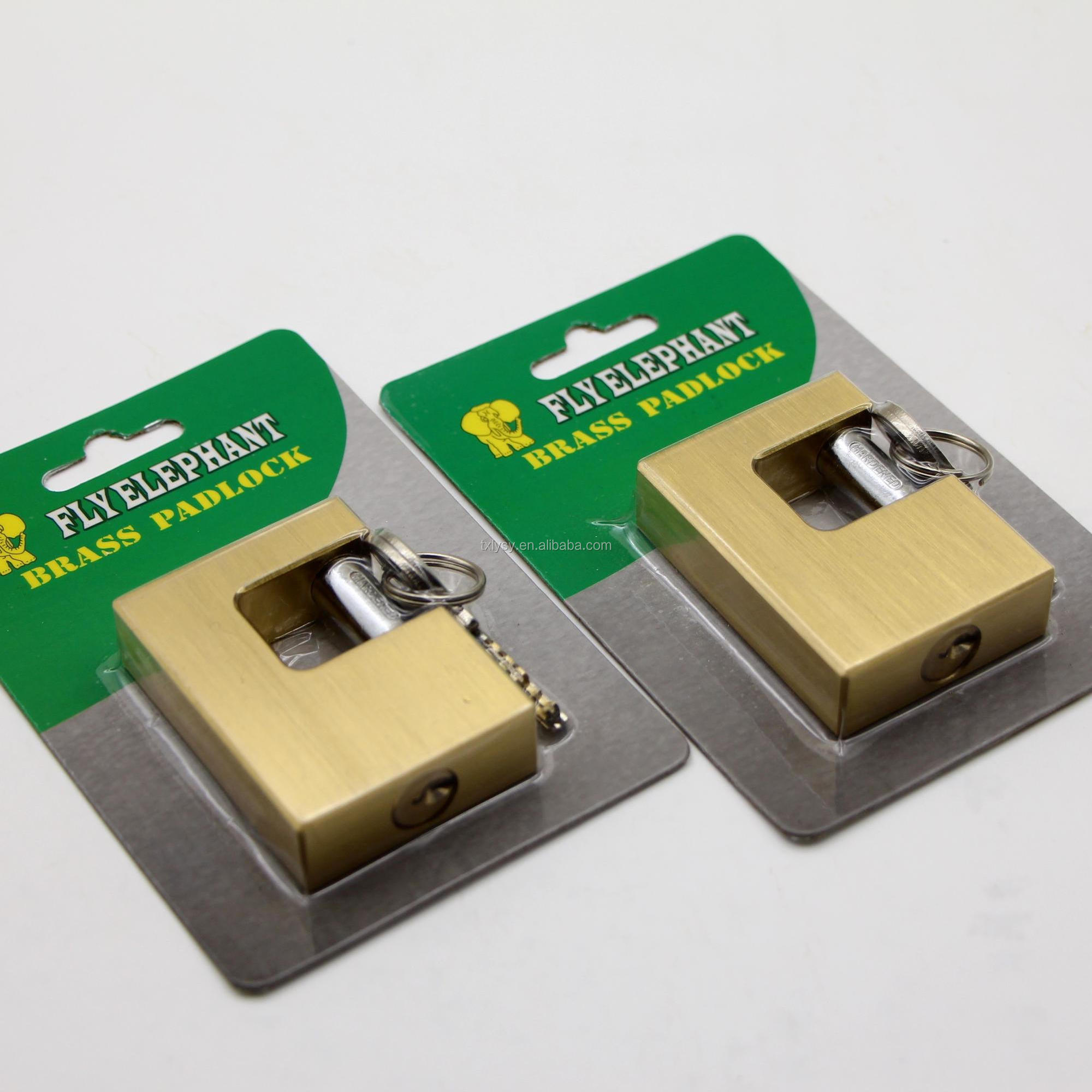 High quality anti cut anti theft container lock 70mm rectangular brass padlock