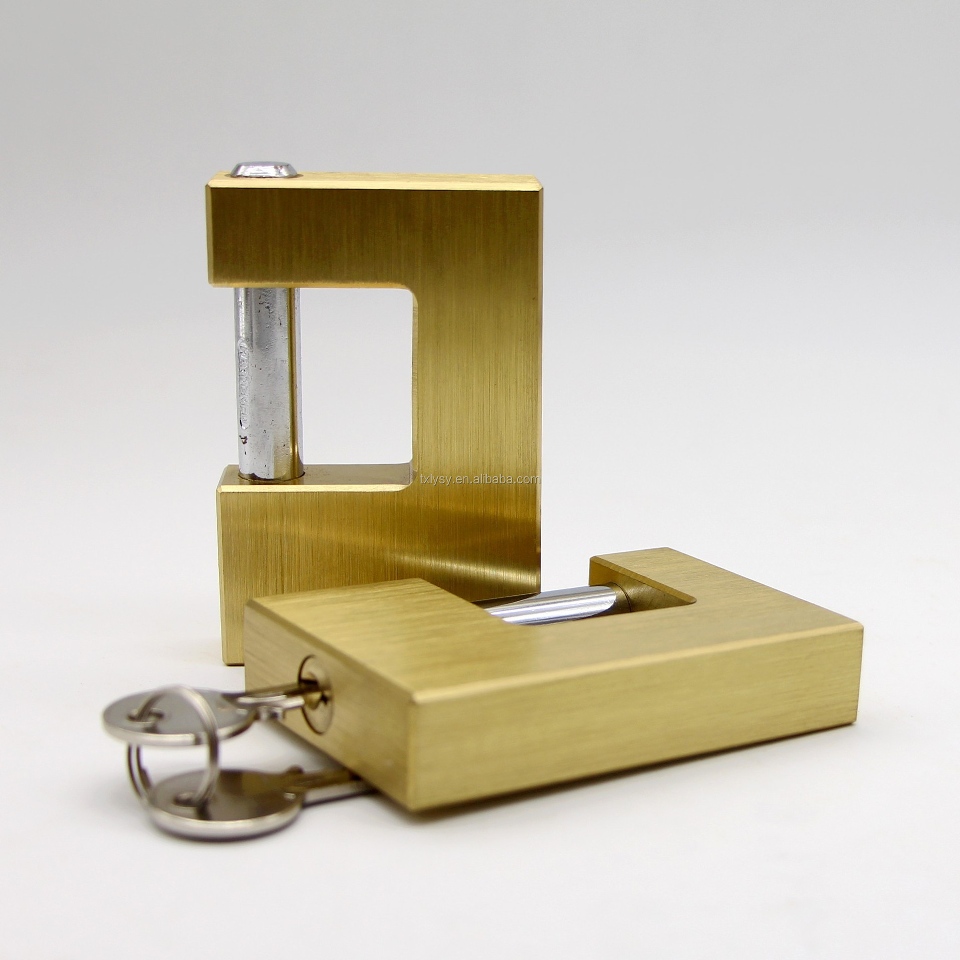 High quality anti cut anti theft container lock 70mm rectangular brass padlock