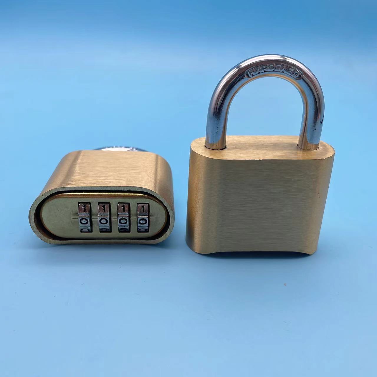 High security brass shell aluminum alloy 4 digit combination padlock