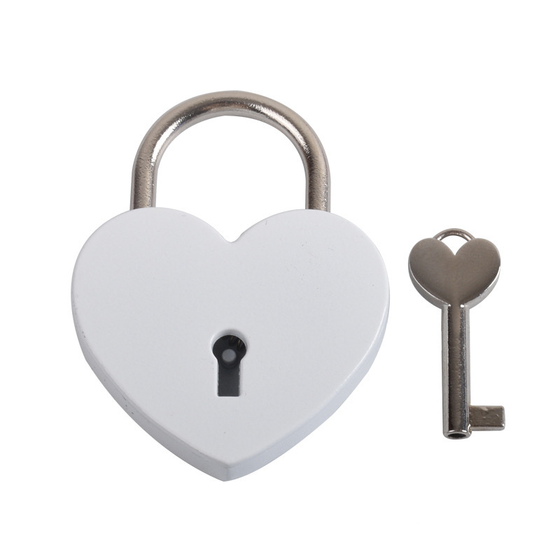 Cute small luggage lock wedding lock good quality safety colored love heart shaped padlock