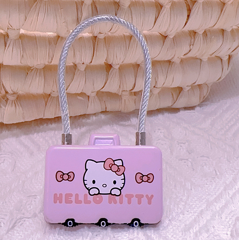 New arrival luggage lock cartoon logo cheap durable 3 digit lock wire rope combination padlock