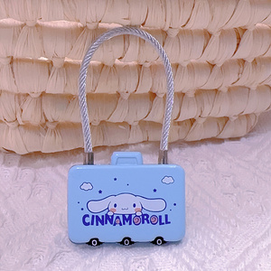 New arrival luggage lock cartoon logo cheap durable 3 digit lock wire rope combination padlock