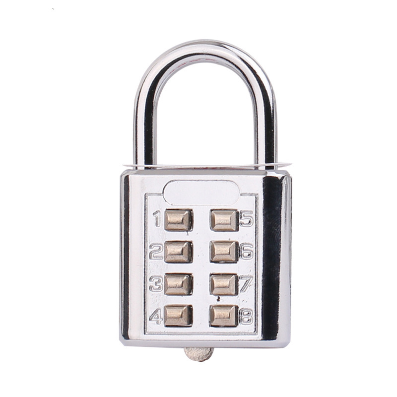 New 8 Numbers Combination Padlock Push-Button Coded Lock for Outdoor Bedroom Office School Home Security Using