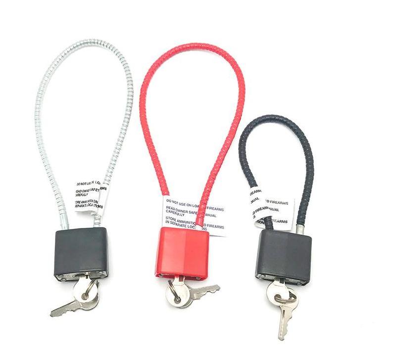 Anti-cutting anti-fire good quality 15'' 390mm long shackle gun lock steel cable lock