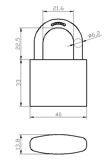 High quality anti-theft hardened steel shackle safety heavy duty brass padlock 40mm