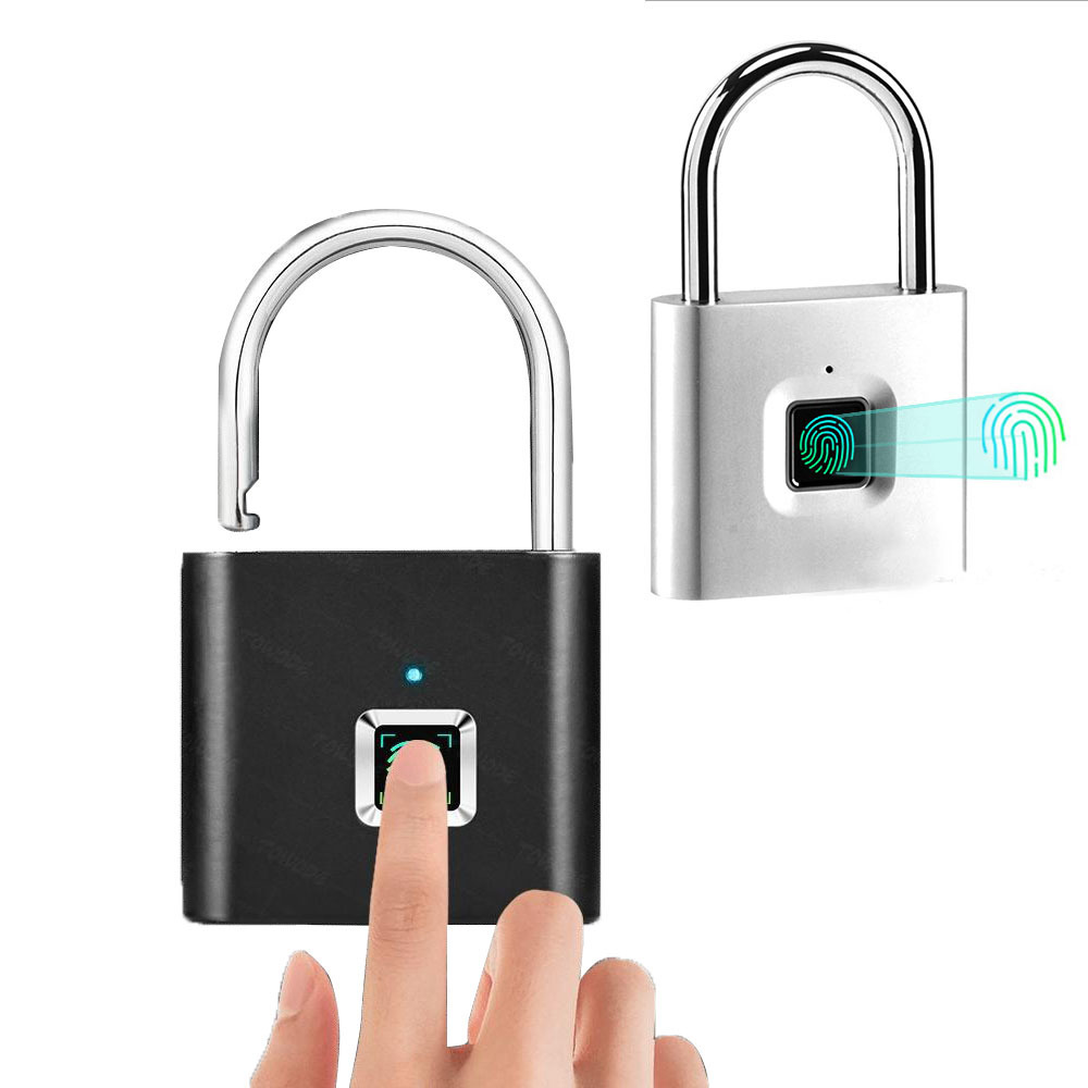 Tuya APP Travel Portable Rechargeable Battery Smart Padlock With Fingerprint for Handbag Luggage