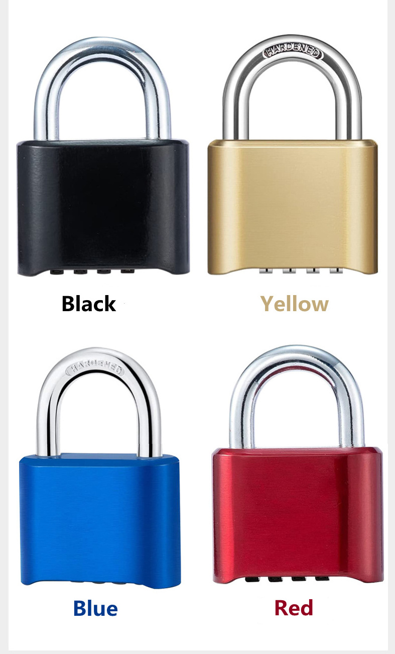 Bottom code padlock short/long shackle brass shell zinc alloy combination pad lock