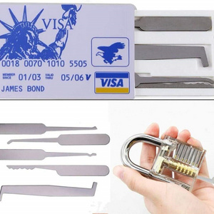 5pcs Stainless steel locksmith picking tool wallet sized credit card removal hooks lock extractor lock pick set