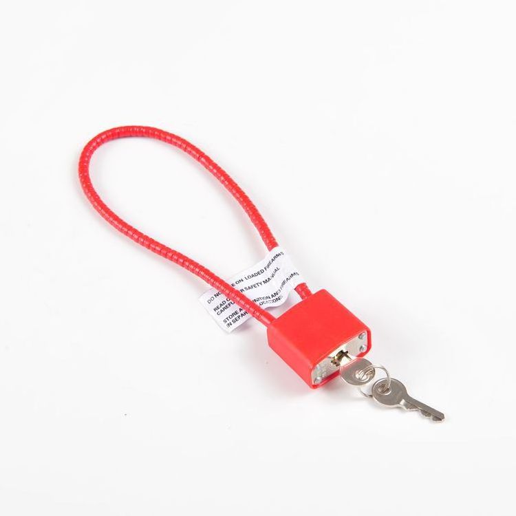 8'' 11'' 13'' 15'' Different length long shackle red black ABS gun lock anti-theft anti-cut keyed different steel cable lock