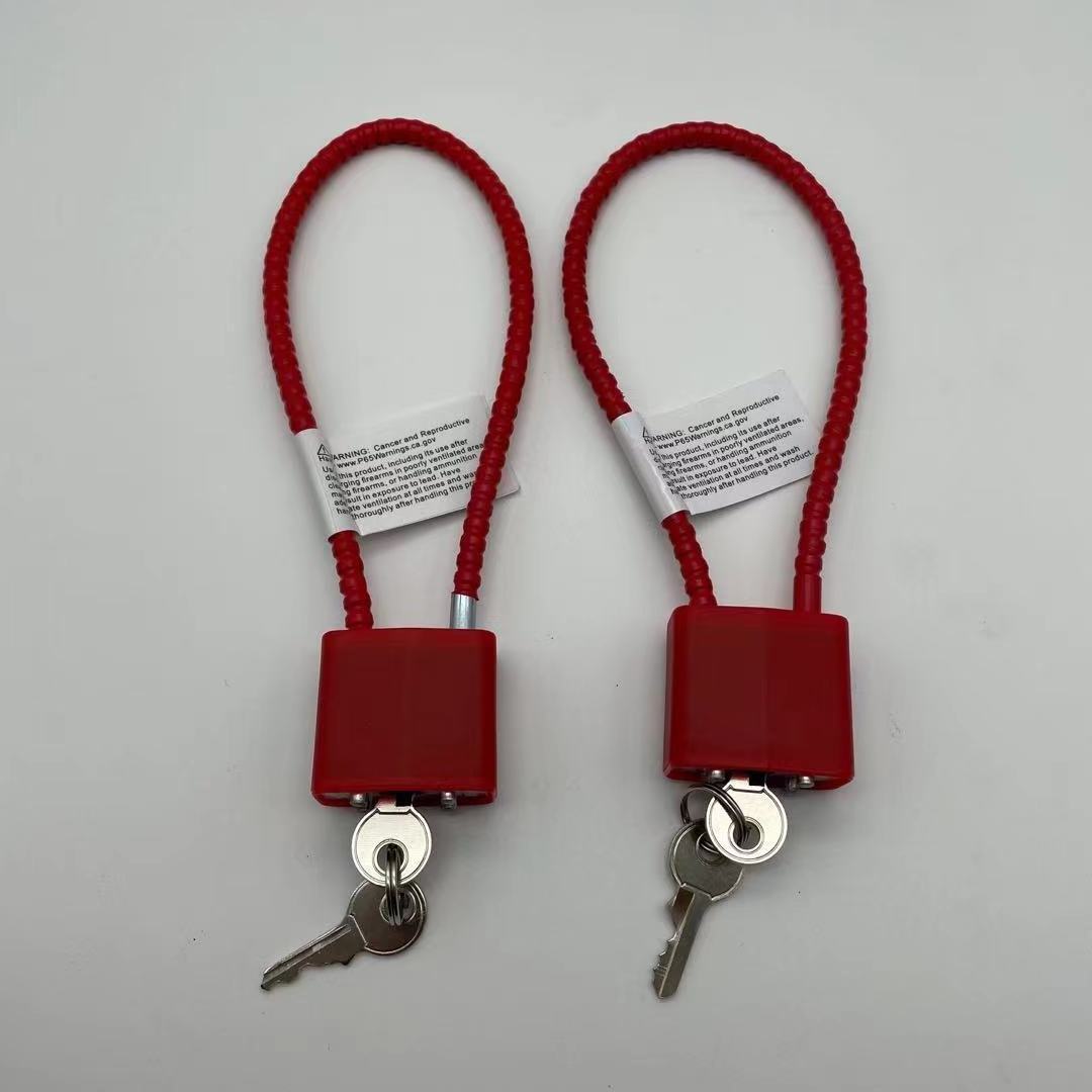 15 inch gun lock red/black color good quality keyed different cable lock