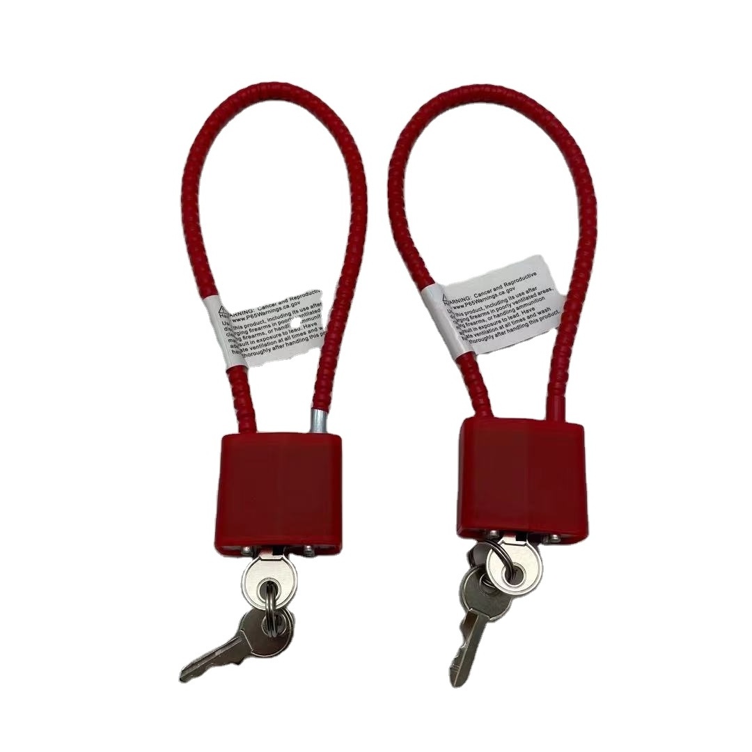 8 inches cable lock good quality anti-cutting waterproof 215mm shackle gun lock with 2 keys