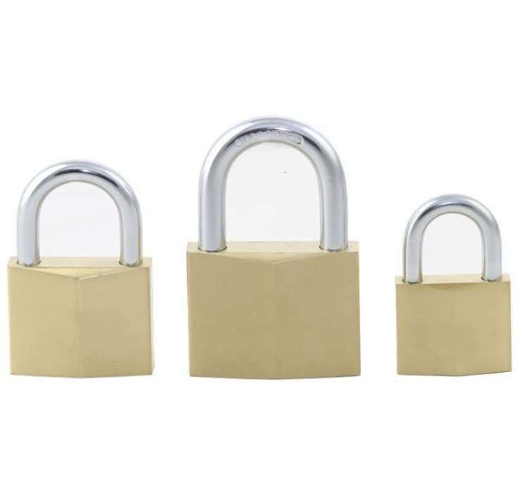 Master padlock 40mm safety diamond brass padlock security cadeado with 3 brass keys