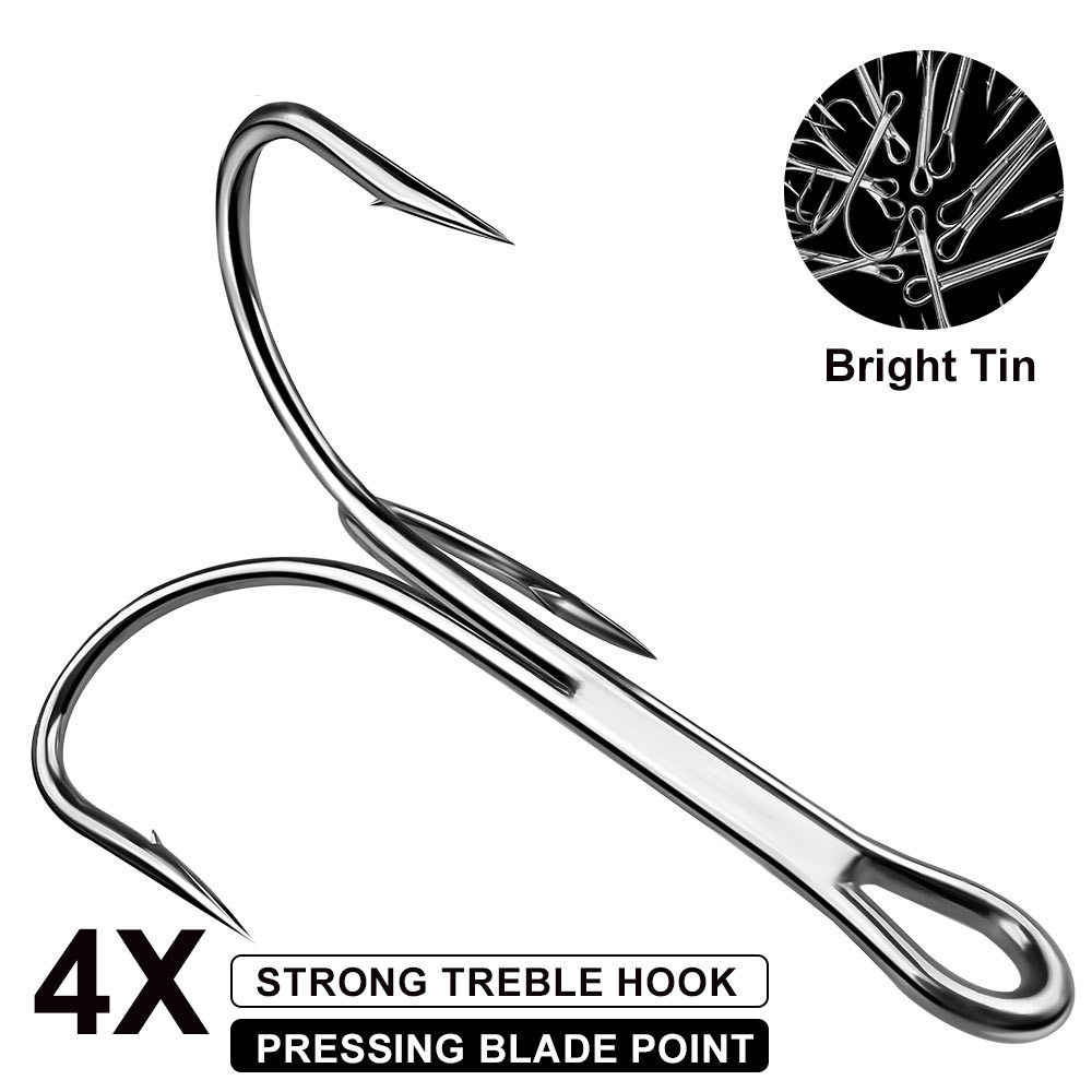 Hotsale High Carbon Steel  4X strong Treble Fishing Hook big jigging hooks 6/0  9/0  Assist Hook 10pcs/bag