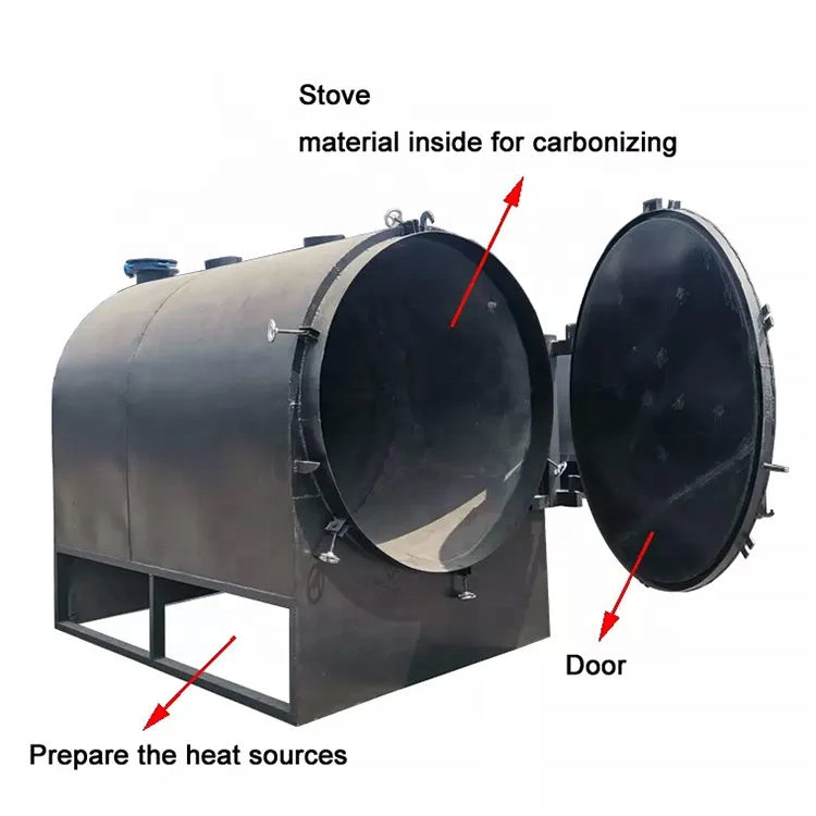 MB Continuous Activated Carbon Rotary Kiln For Making Wood Charcoal Coconut Shell Rice Husk Carbonization Stove