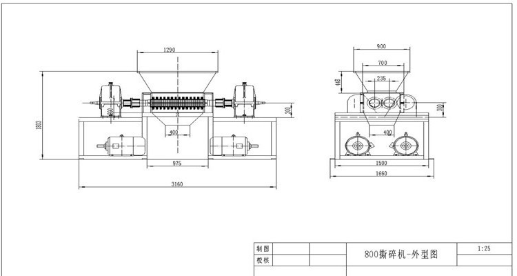 Double shaft waste car tyre recycling machine metal scrap crushing machine rubber tire waste plastic bottle shredder machine