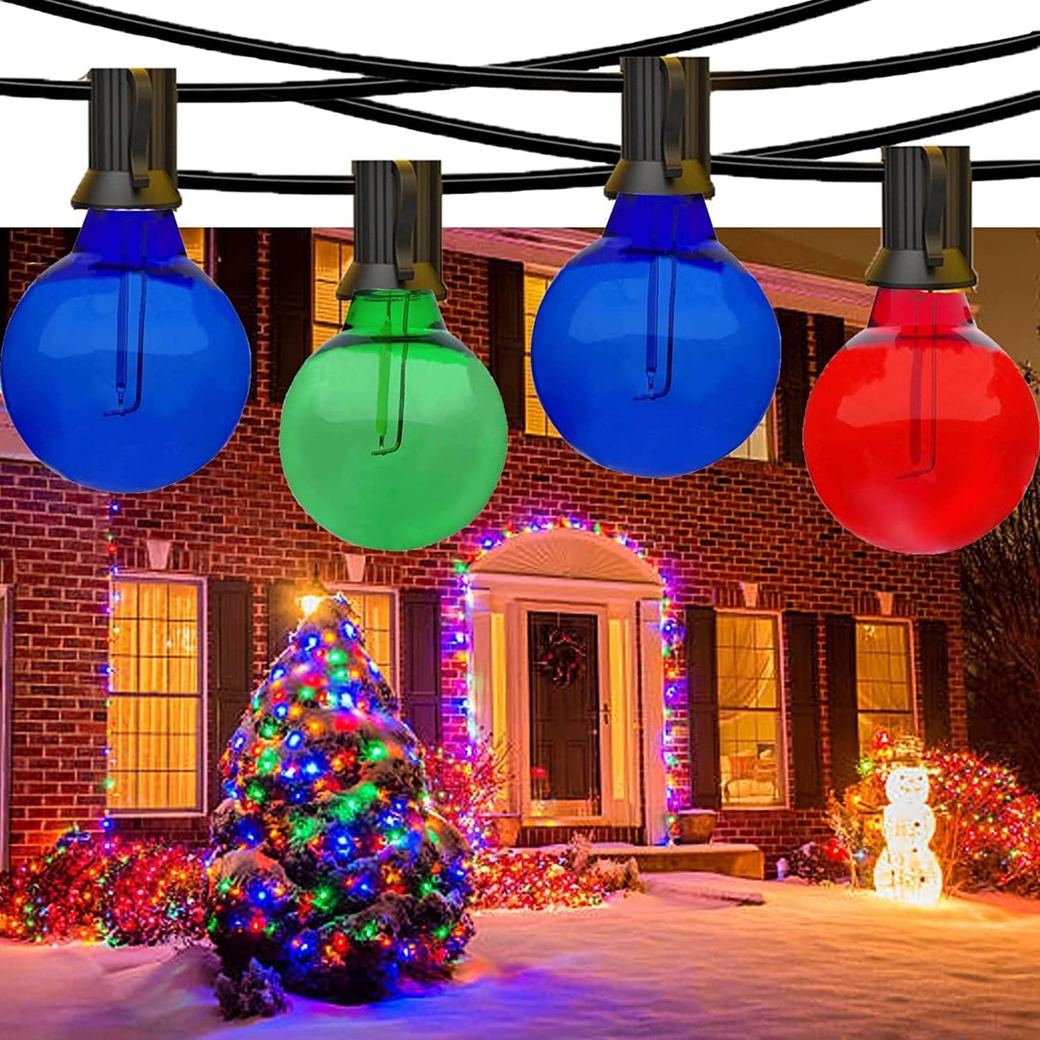 Yellow G40 christmas lights plastic led filament bulbs 0.6W E12 for Decorative lighting