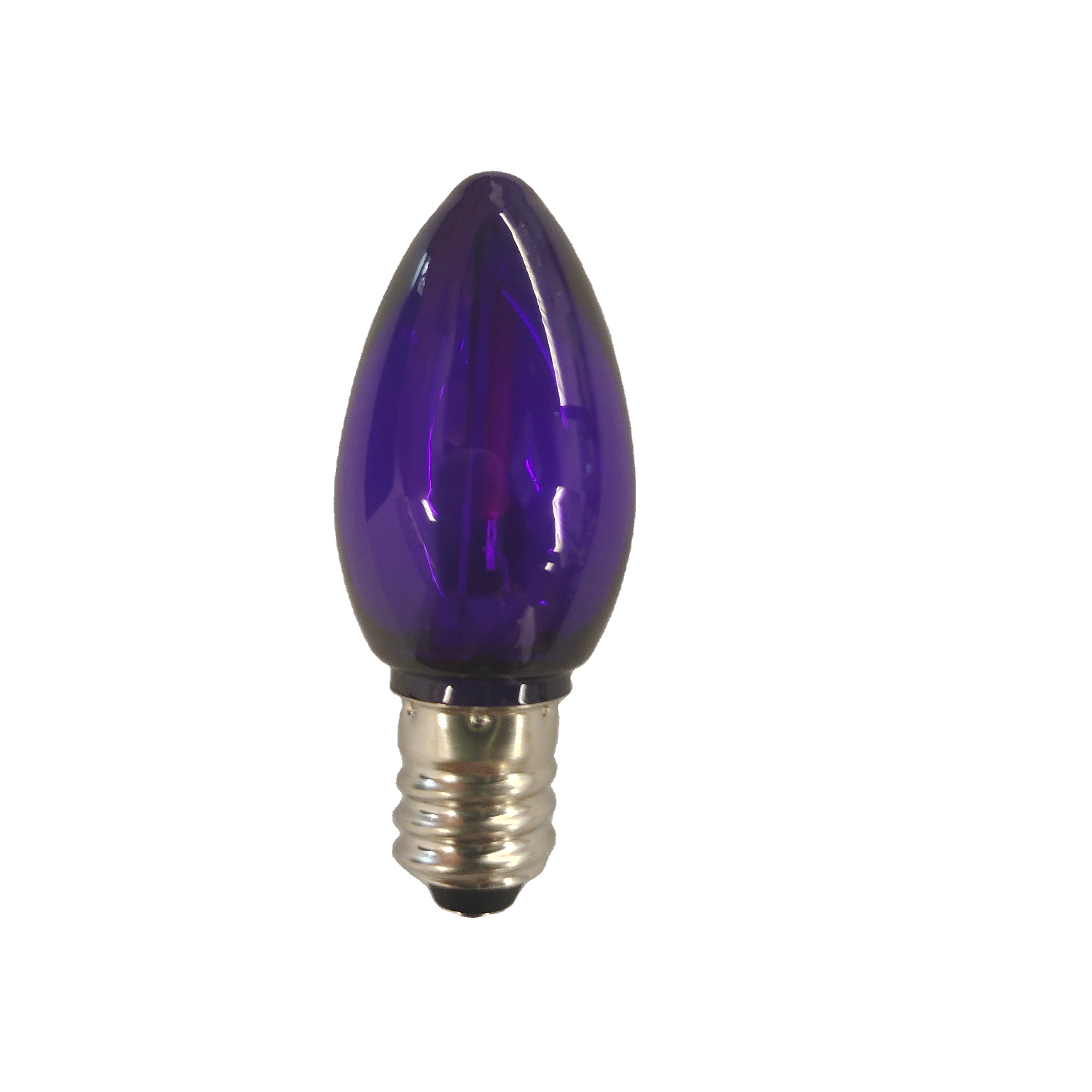 LED C7 purple Halloween Replacement Bulbs Outdoor String Light E12 Candelabra Base, 0.6 Watt