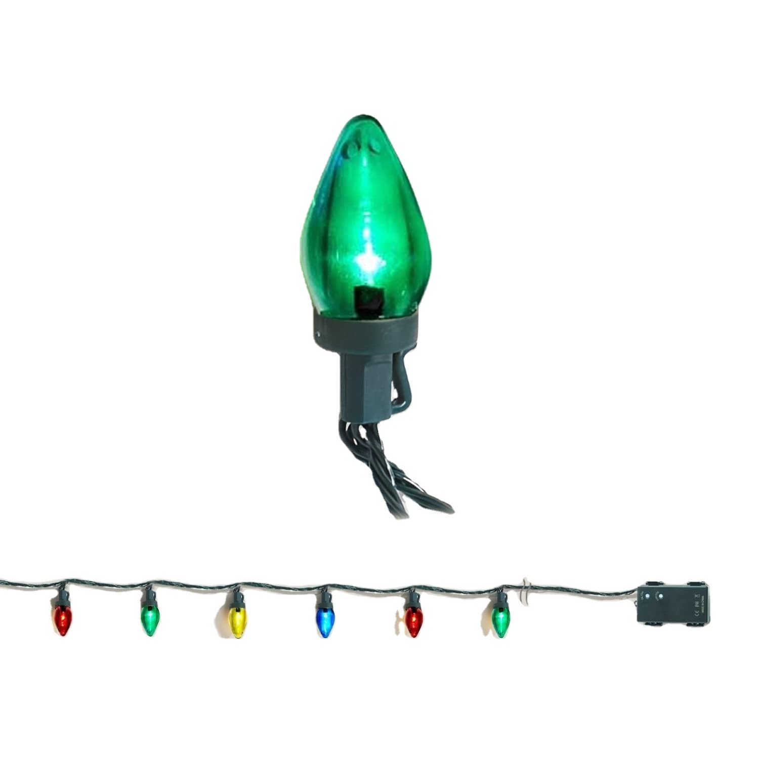 C7 LED Multicolor Christmas Lights Green LED Replacement Light filament Bulbs for String Lights