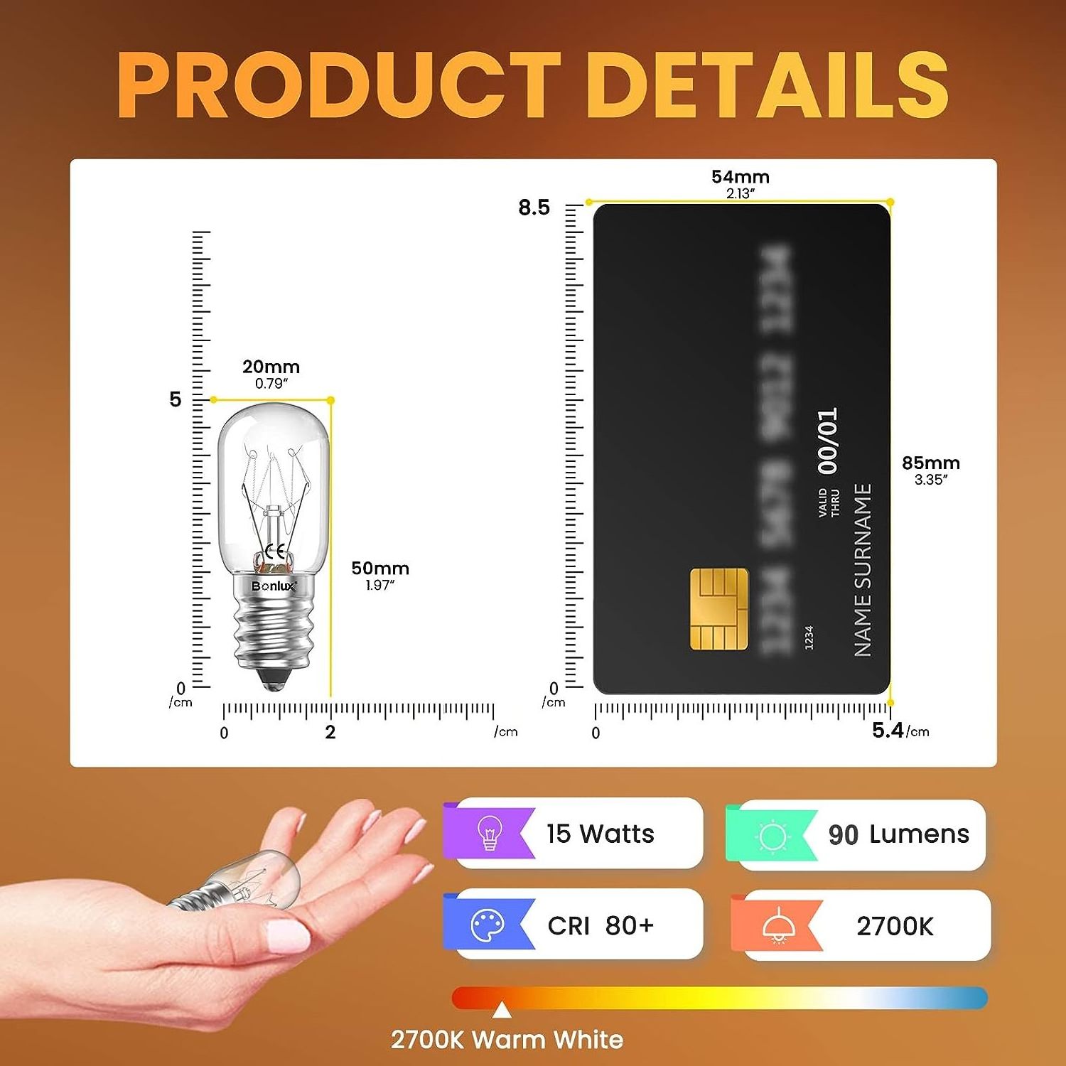 T20 15W E14 SES Small Screw Incandescent light Bulbs  Tubular Appliance Bulb Oven Light Fridge