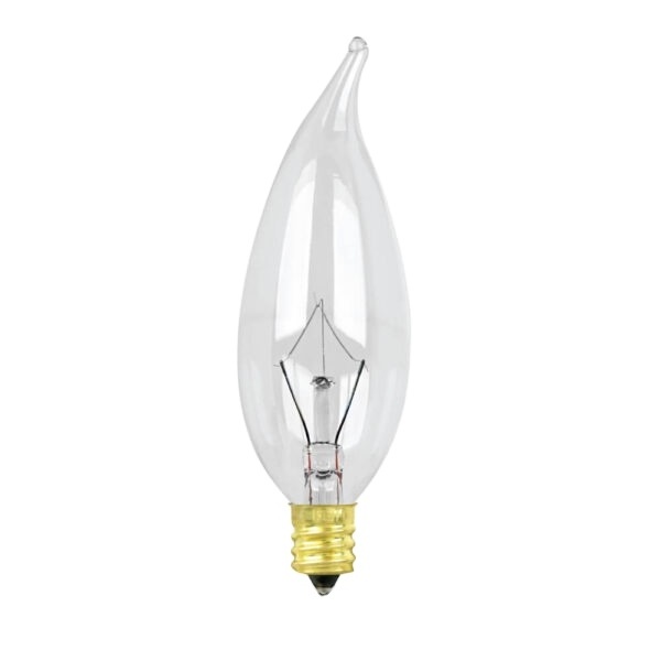 Incandescent C32 E12 Flame Tip Clear Decorative Incandescent Light Bulbs 120V dimmable lamp