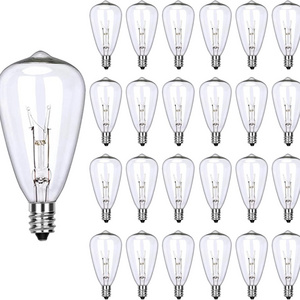 Edison Light Bulbs Replacement ST38 Clear Incandescent Bulbs 7W E12 Base for Indoor/Outdoor Patio String Lights