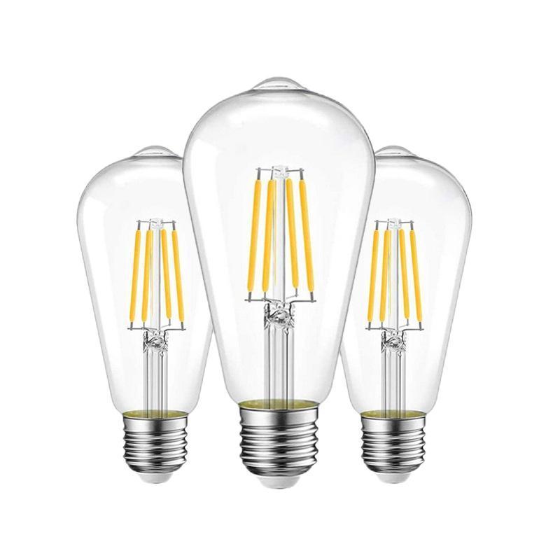 Dimmable LED Edison Bulb E26 ST58 ST19 filament bulb 110V 2W 4W 6W clear amber