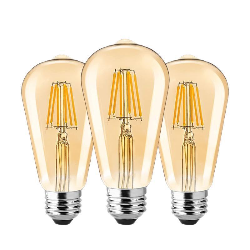 Dimmable LED Edison Bulb E26 ST58 ST19 filament bulb 110V 2W 4W 6W clear amber