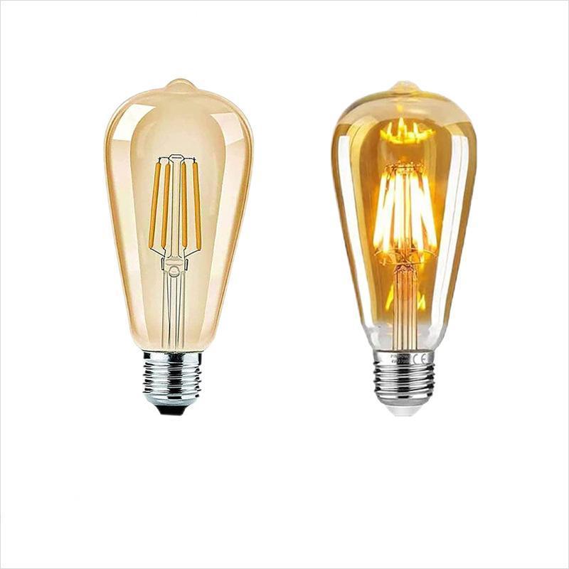 Dimmable LED Edison Bulb E26 ST58 ST19 filament bulb 110V 2W 4W 6W clear amber