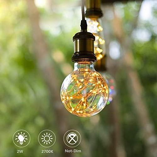 LED Fairy Light Bulb G95 E26 Edison Screw Night Lights Copper Wire String Lights for Bedroom Living Room Festival Chr