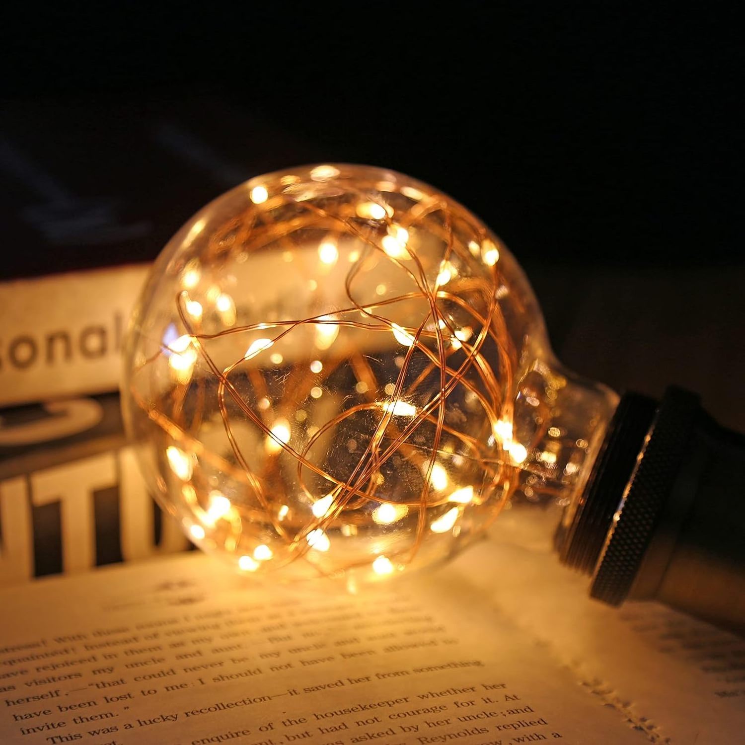 LED Fairy Light Bulb G95 E26 Edison Screw Night Lights Copper Wire String Lights for Bedroom Living Room Festival Chr