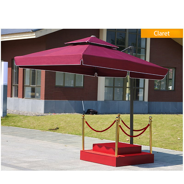 Windproof waterproof outdoor platform gazebo umbrellas security guard pavilion porch umbrella