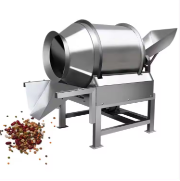 Food Grade Spice Drum Mixing Powder Automatic Snacks Food Rotary Tumbler Drum Seasoning Blender Mixer