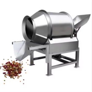 Food Grade Spice Drum Mixing Powder Automatic Snacks Food Rotary Tumbler Drum Seasoning Blender Mixer