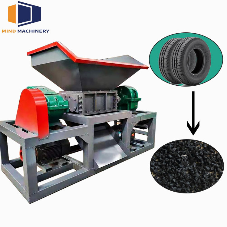 Mini Double Shaft Heavy Duty Paper Shredder Machine Tire Tyre Plastic Shredding Machine Metal Household Waste Shredder