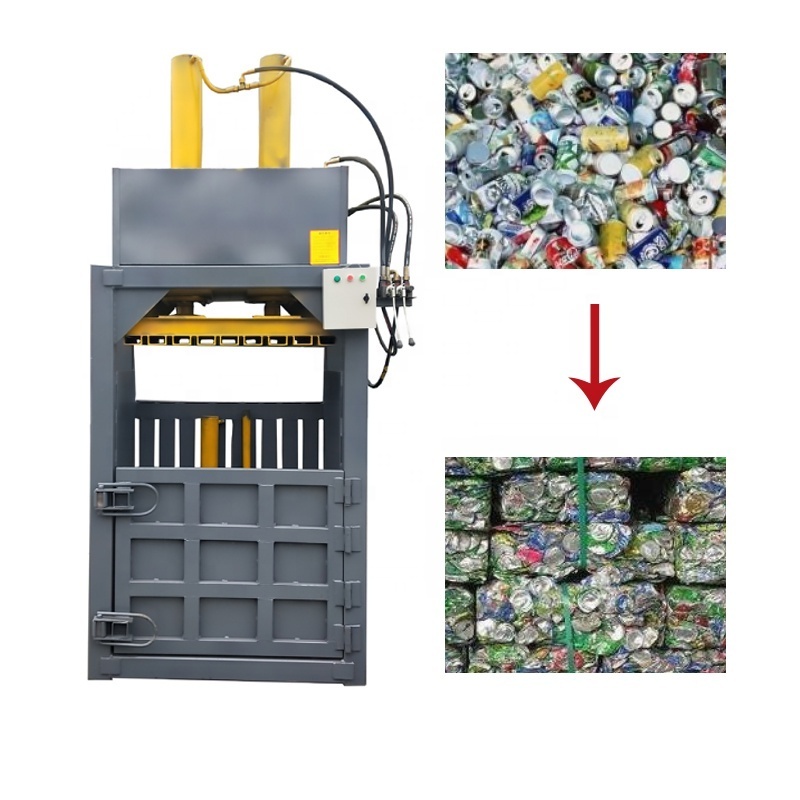 Vertical Recycling Compactor Automatic Aluminum Tin Can Baler Hydraulic Scrap Beer Cans Press Machine