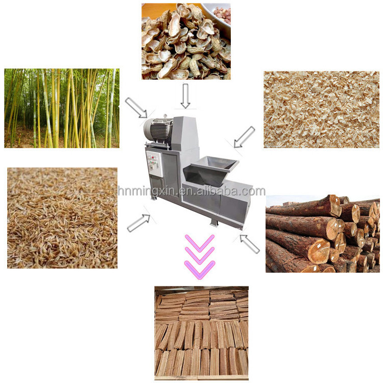 wood sawdust olive rice husk lump straw charcoal briquette making machine